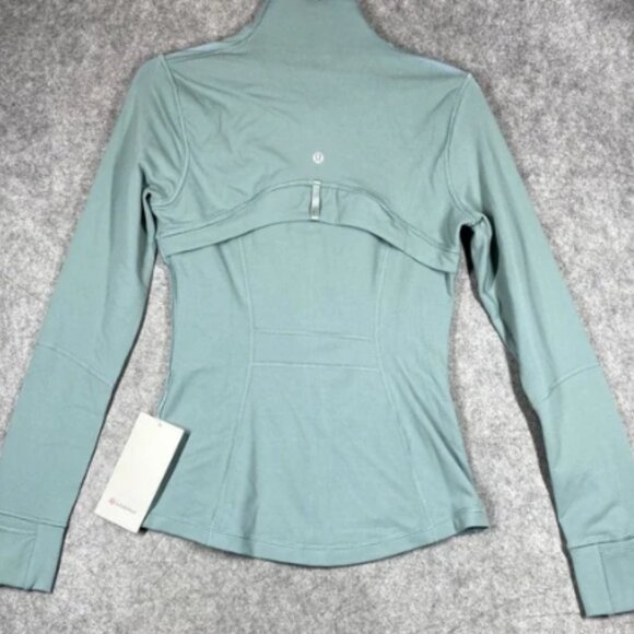 Lululemon Define Jacket Womens 6 Blue Green Luon Full Zip Thumbholes Pockets Gym - Picture 5 of 6